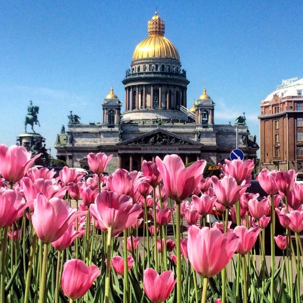 Исаакиевский собор в Санкт-Петербурге Весна