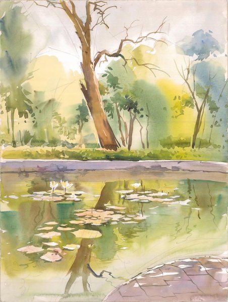 Природа акварелью