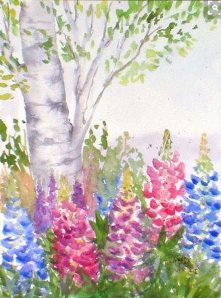 Птичка на вербе живопись