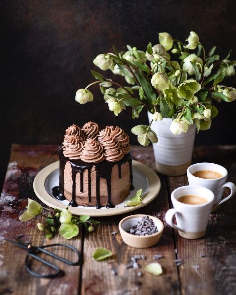 Кофе и цветы