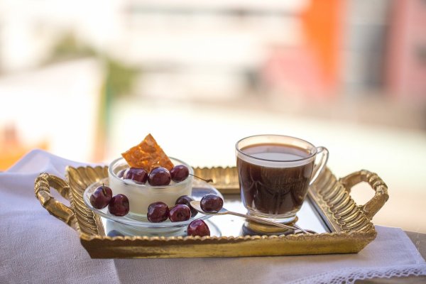 Кофе и цветы