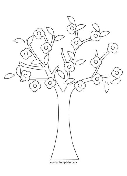Весеннее дерево раскраска для детей