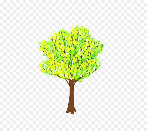 Весеннее дерево на прозрачном фоне