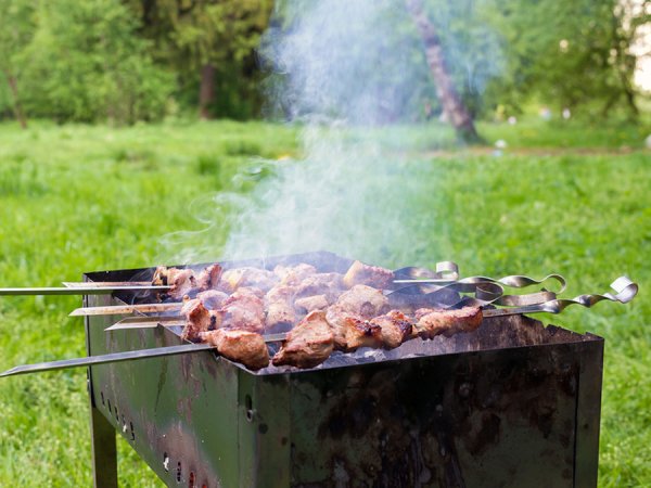 Шашлык на природе в горах