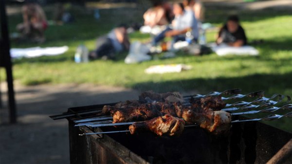 Зима шашлыки на природе