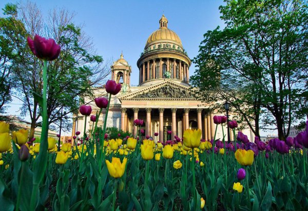 Исаакиевский собор в Санкт-Петербурге весной