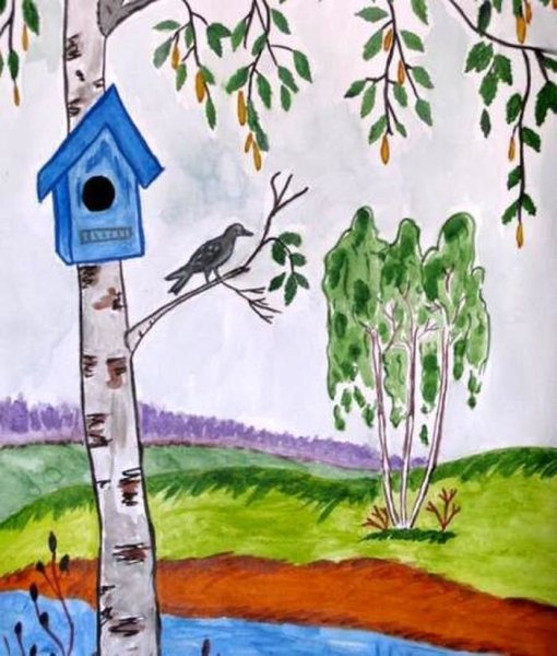 Детские рисунки Весна