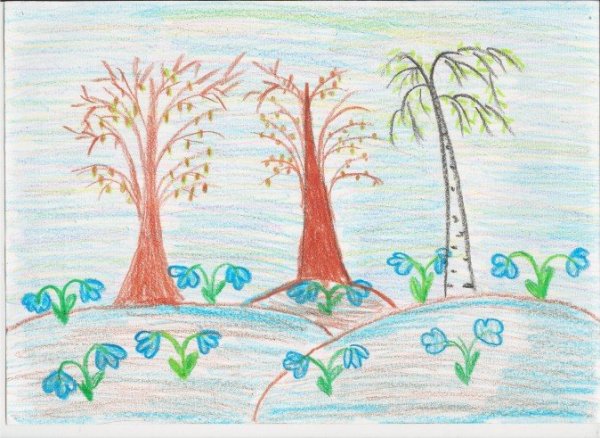 Рисунки весны легкие