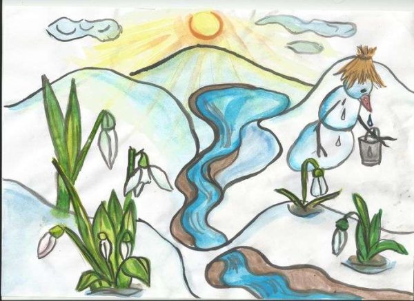 Весна красками для детей