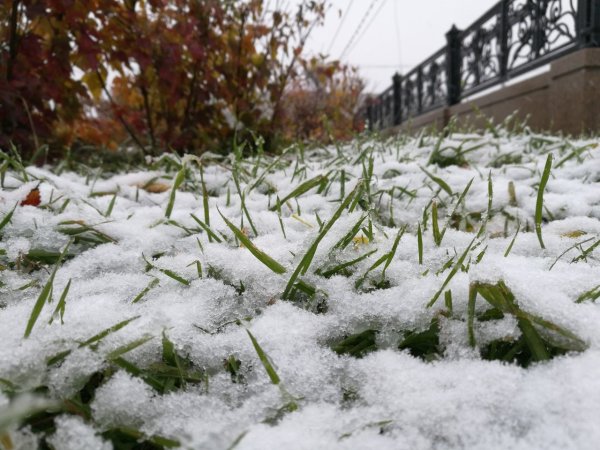 Весна в городе снег