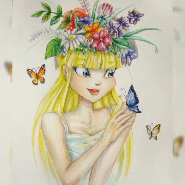 Раскраска девушка осень