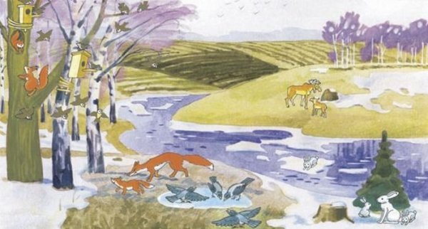 Животные весной для детей