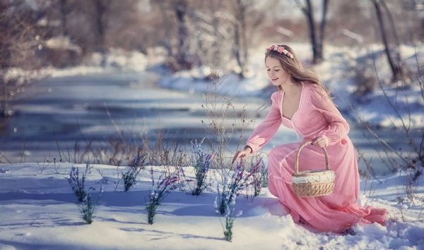 Девушка зима Весна