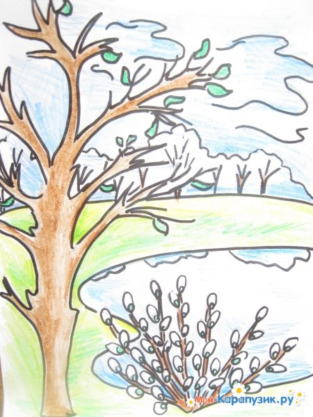 Весенние рисунки для срисовки