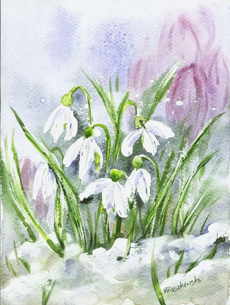 Рисование первых весенних цветов