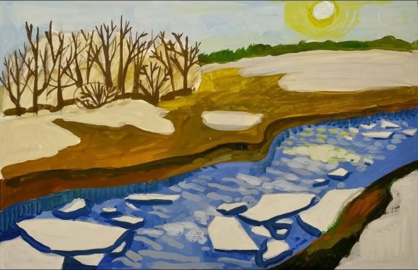 Весенний пейзаж рисунок