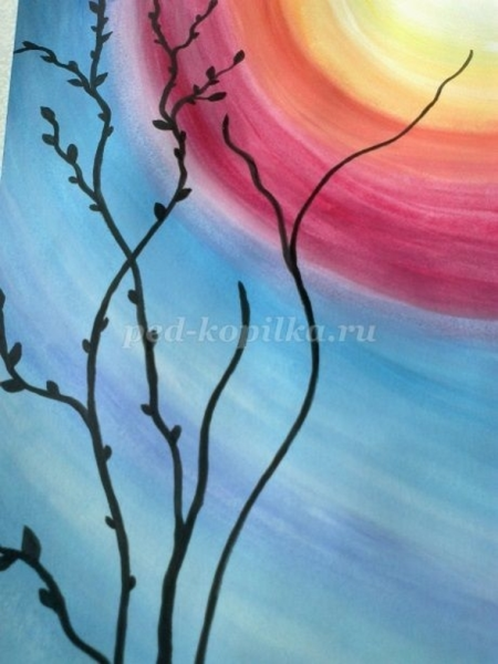 Весна гуашью