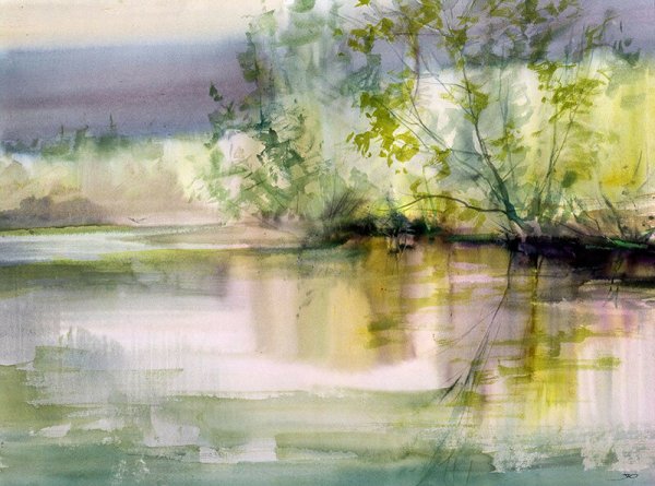 Весенний пейзаж по мокрому