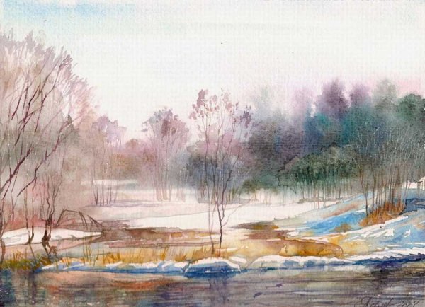 Весна акварель