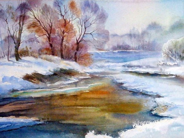 Ранняя Весна акварель