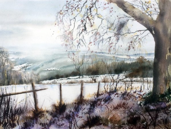 Природа акварелью