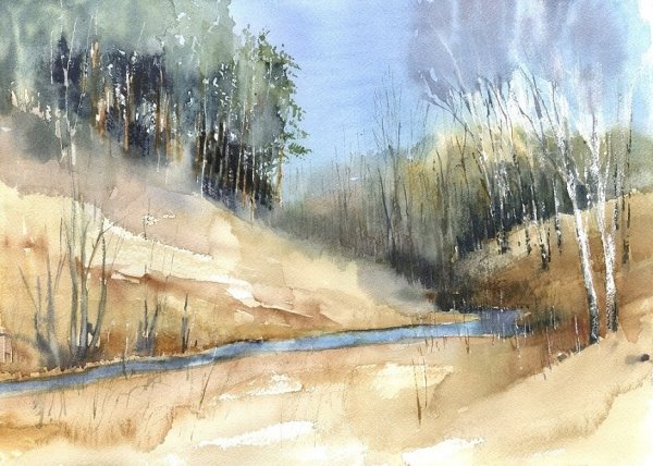 Михаила Павловича Кузнецова "акварельный пейзаж"