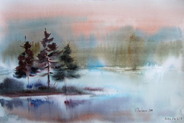 Акварель пейзаж Лидия Дорн