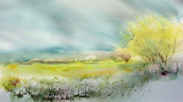 Нежная акварель природа