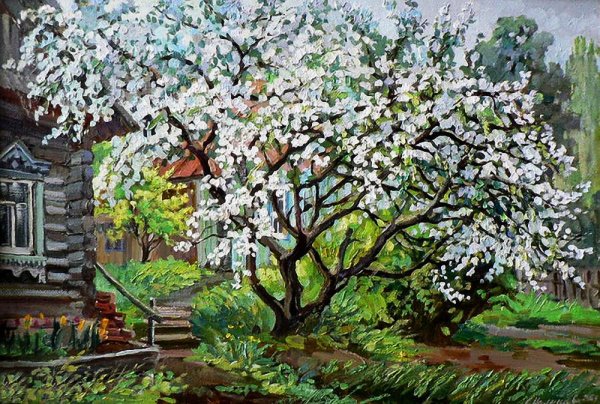 Рисование цветут сады