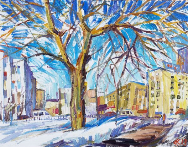 Зимний городской пейзаж