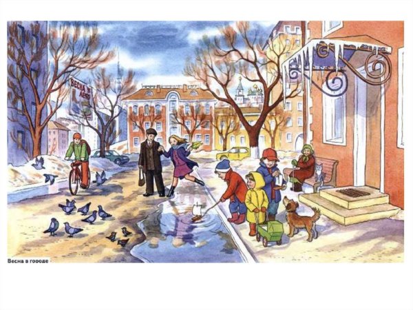 Сюжетная картина Весна в городе