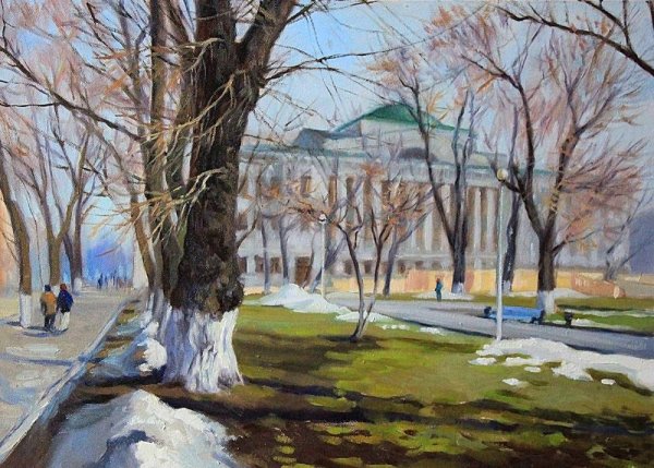 (Художник Виктор Лукьянов, «мартовские сугробы»)