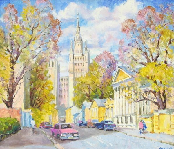 Весна в городе живопись Москва