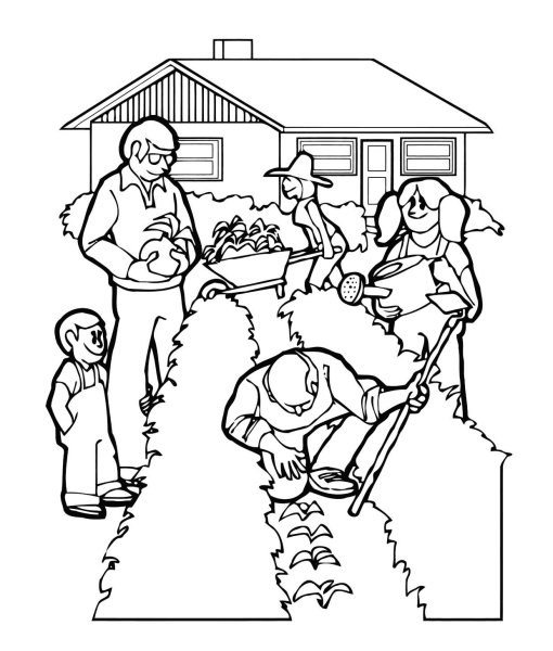 Раскраска посадка деревьев