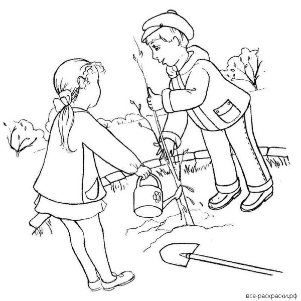 Уборка мусора раскраска для детей