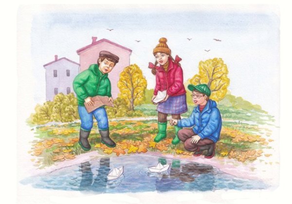 Иллюстрации для детей лужи весной