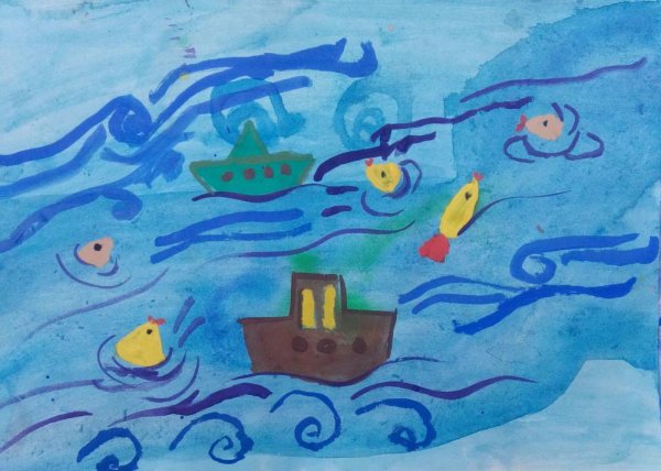 Рисование весенние кораблики