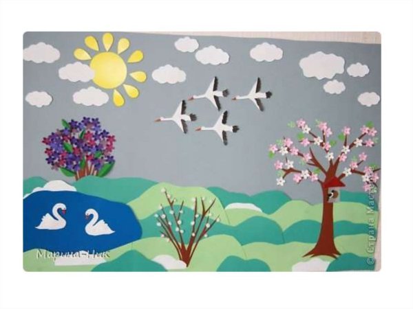 Весенняя аппликация для детей