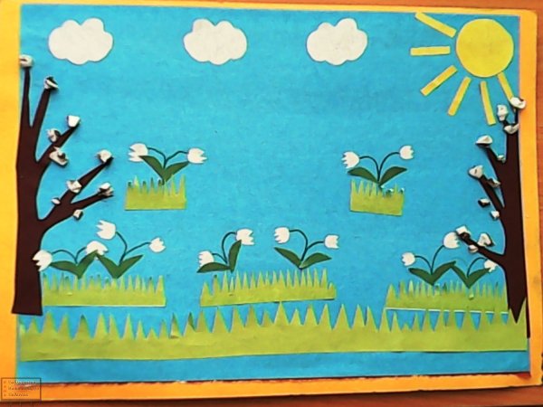 Аппликация на тему Весна
