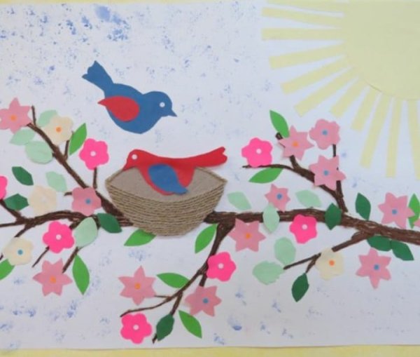 Аппликация Весна средняя группа