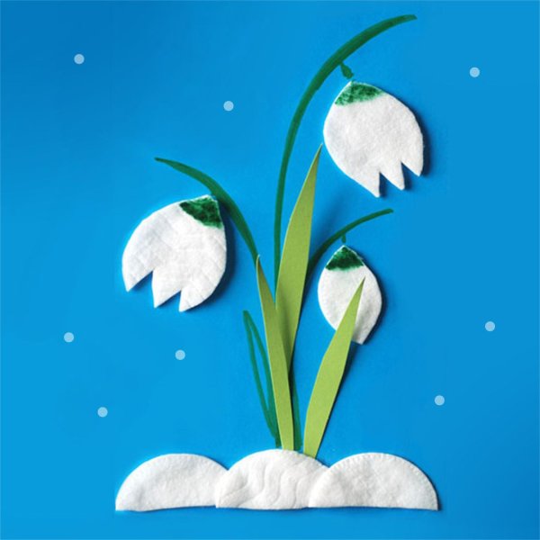 Весна из пластилина на картоне