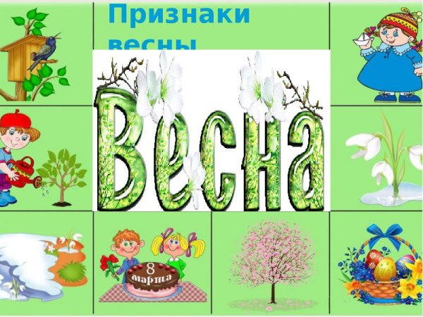 Карточки с изображением времени года