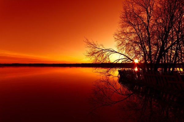 Багряный весенний закат