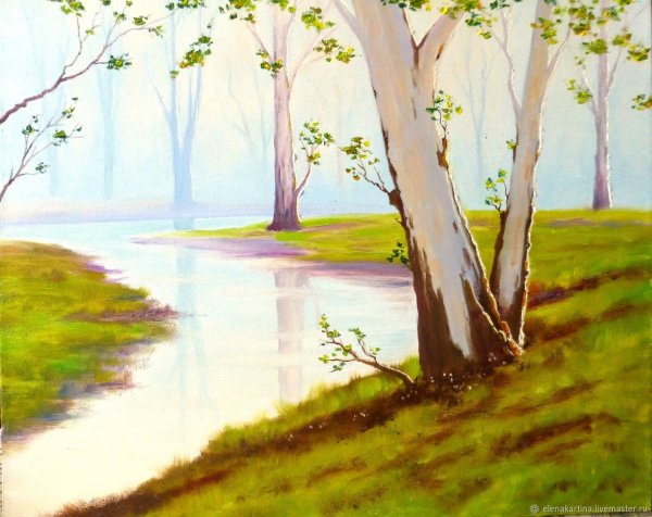 Пейзаж весны рисунок