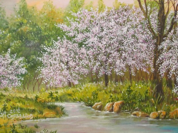 Весенняя природа живопись