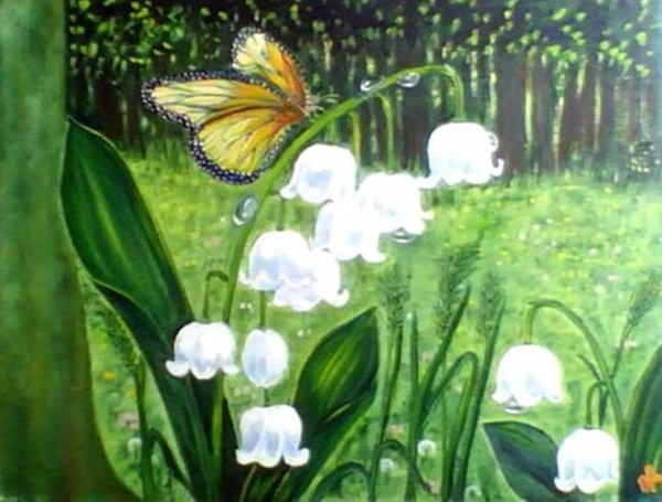 Пейзаж с ландышами