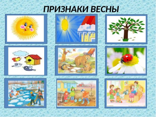 Признаки весны для дошкольников