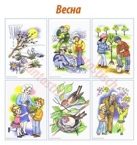 Весна карточки для детей