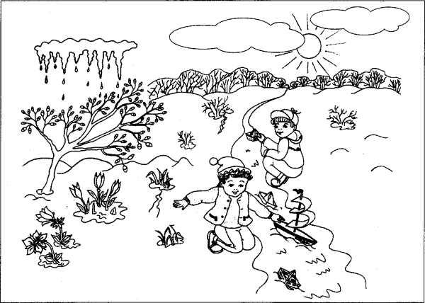 Раскраска Весна для детей