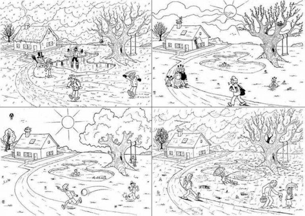 Дети Весна черно-белые